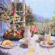 Схема вышивки «СТИВЕН ДЖОН ДАРБИШИР. ЛЕТНИЙ ЗАВТРАК»