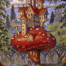 Схема вышивки «РЭНДАЛ СПЕНГЛЕР. ЗАМОК НА ГРИБЕ»