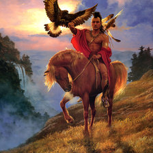 Схема вышивки «индеец»