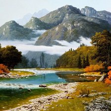 Схема вышивки «горы»