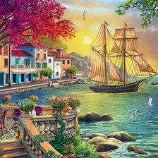 Схема вышивки «в море»