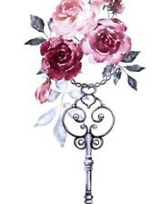 Схема вышивки «Ключ с цветами»