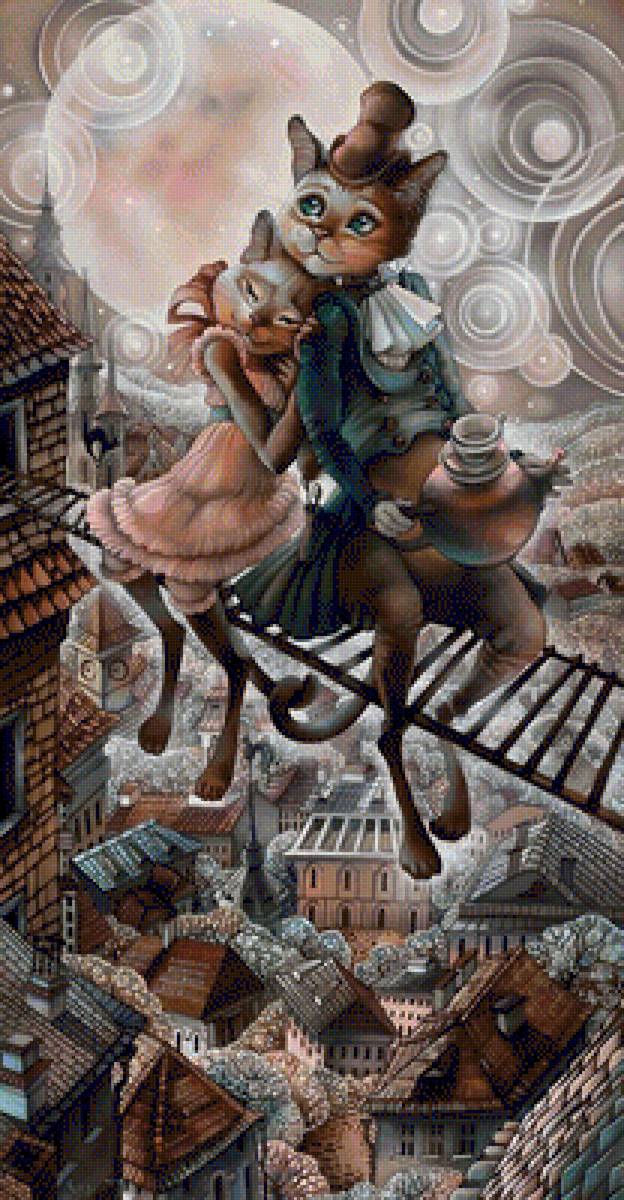 над городом - соколова, над городом, котики - предпросмотр