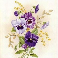 Схема вышивки «Анютины глазки»