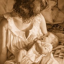 Схема вышивки «Стив Хэнкс мать и дитя»