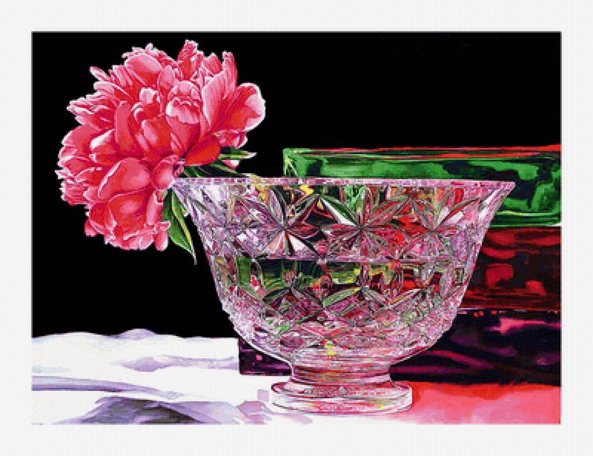 Пион в вазе. - ваза, пионы, цветы, живопись - предпросмотр