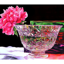 Схема вышивки «Пион в вазе.»