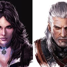 Схема вышивки «Геральт и Йеннефэр»