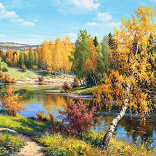 Схема вышивки «осенний пейзаж»