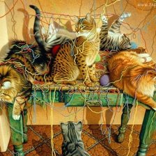 Схема вышивки «кошки»