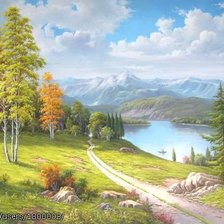 Схема вышивки «у озера»