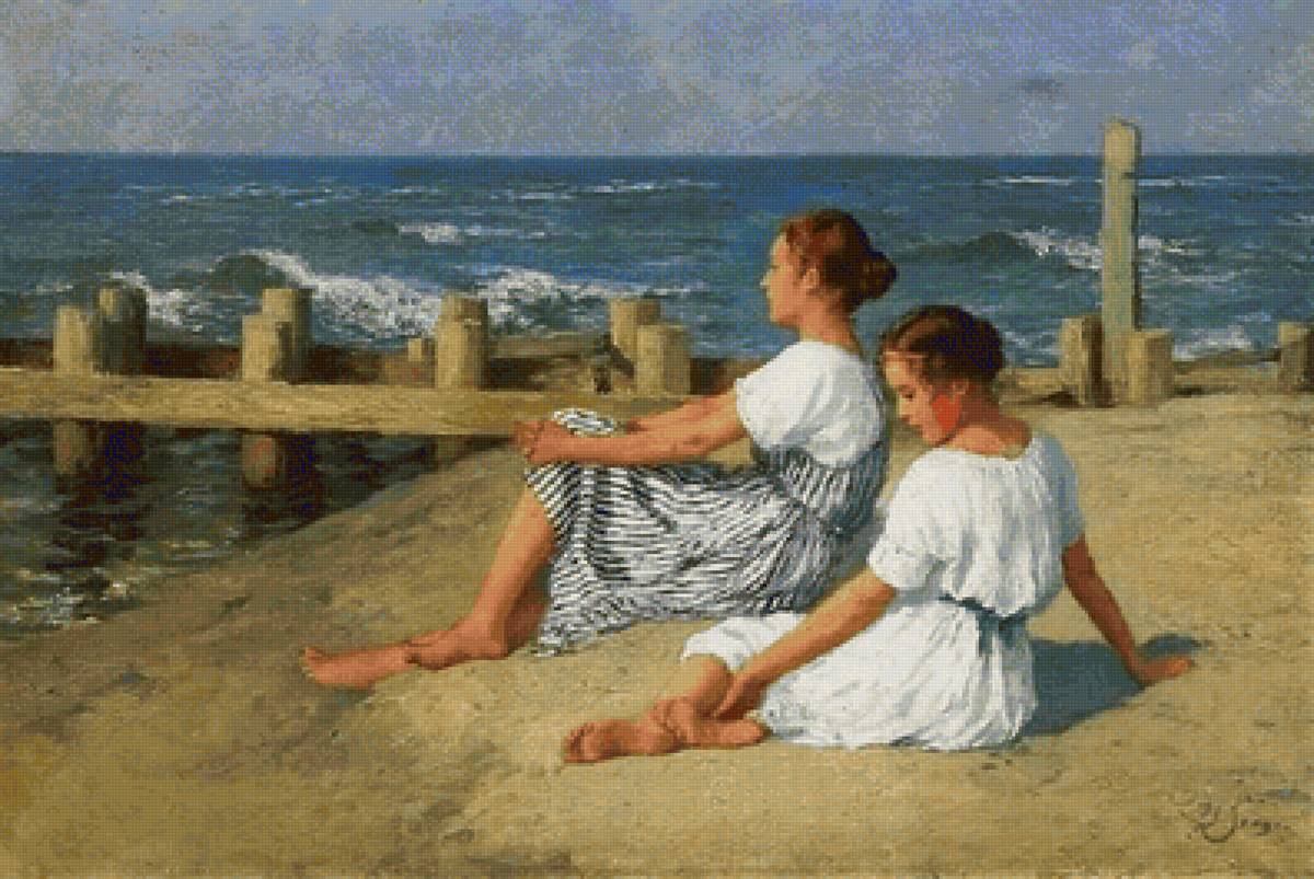 Amigas en la playa - paisaje - предпросмотр