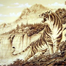 Схема вышивки «тигр»