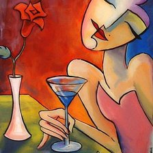 Схема вышивки «Дама с бокалом»