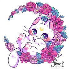 Схема вышивки «Лунная кошечка 2»