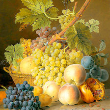 Схема вышивки «натюрморт с виноградом»