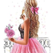 Схема вышивки «Нежная девушка»