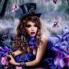 Схема вышивки «Женщина в шляпе»