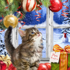 Схема вышивки «Gato en la ventana»