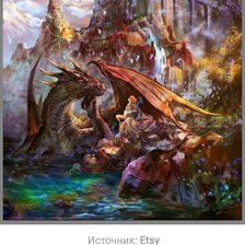 Схема вышивки «Замок и дракон»