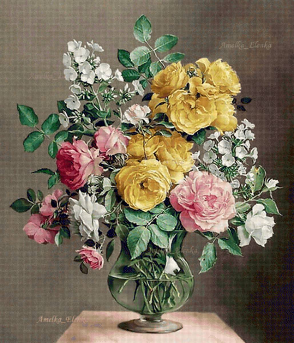 floral - flores, jarron - предпросмотр