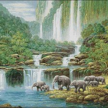 Схема вышивки «слоны»