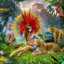 Схема вышивки «индеанка»