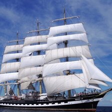 Схема вышивки «Крузенштерн российский корабль-парусник (200х160 DMC 120 цветов,»