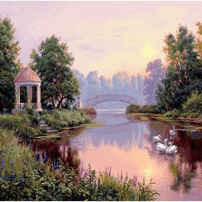 Схема вышивки «старый пруд»