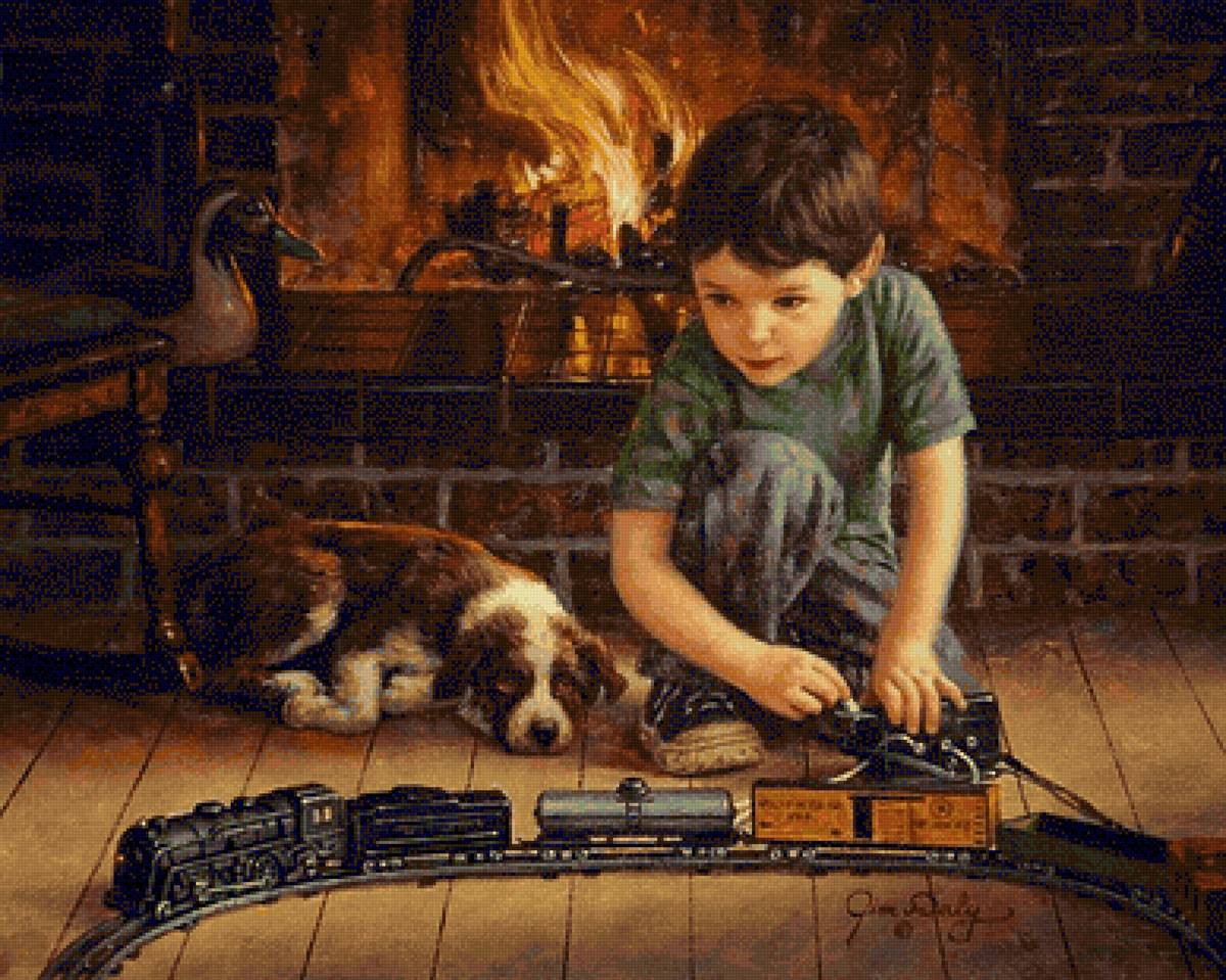 El tren de juguete - niño - предпросмотр