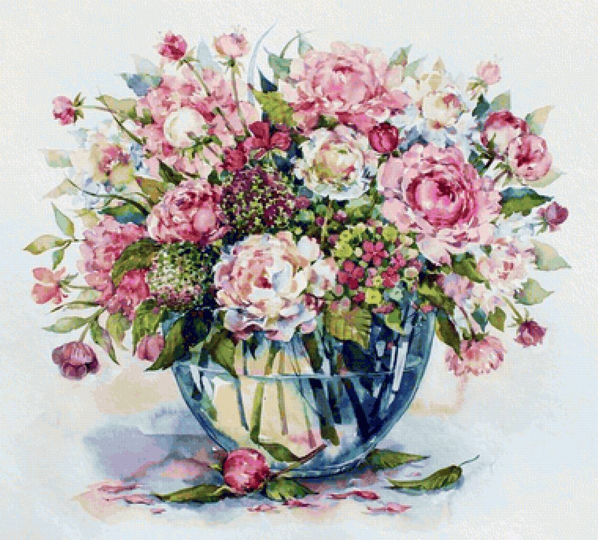 Boque de flores. - flores.pintura - предпросмотр