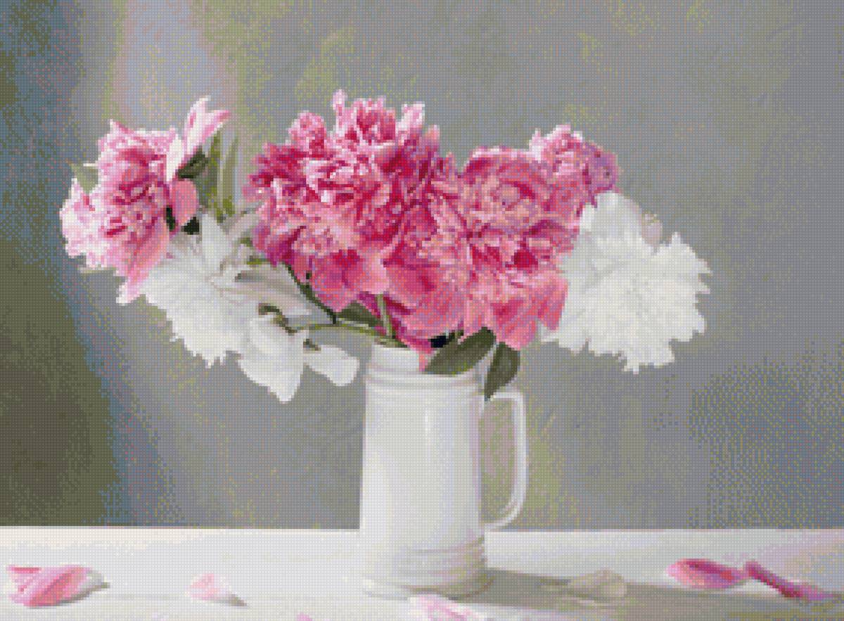 Нежность пионов - пионы, ваза - предпросмотр