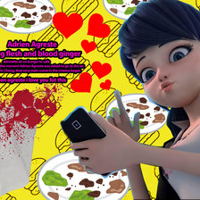 Схема вышивки «маринетт леди баг в кафе с бургерами с Адрианом»