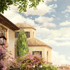 Схема вышивки «улицы курортного городка. схема №1»