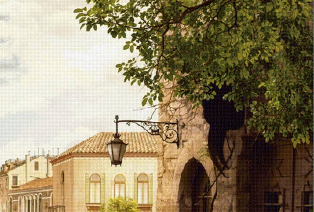 улицы курортного городка. схема №3 продолжение - город, картина, улица - предпросмотр