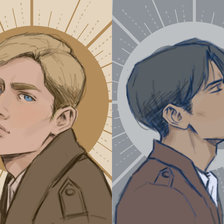 Схема вышивки «Эрвин Смит и Леви: Солнце и Луна»