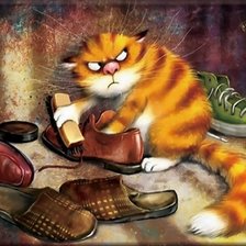 Схема вышивки «Кому ещё ботинки почистить?»