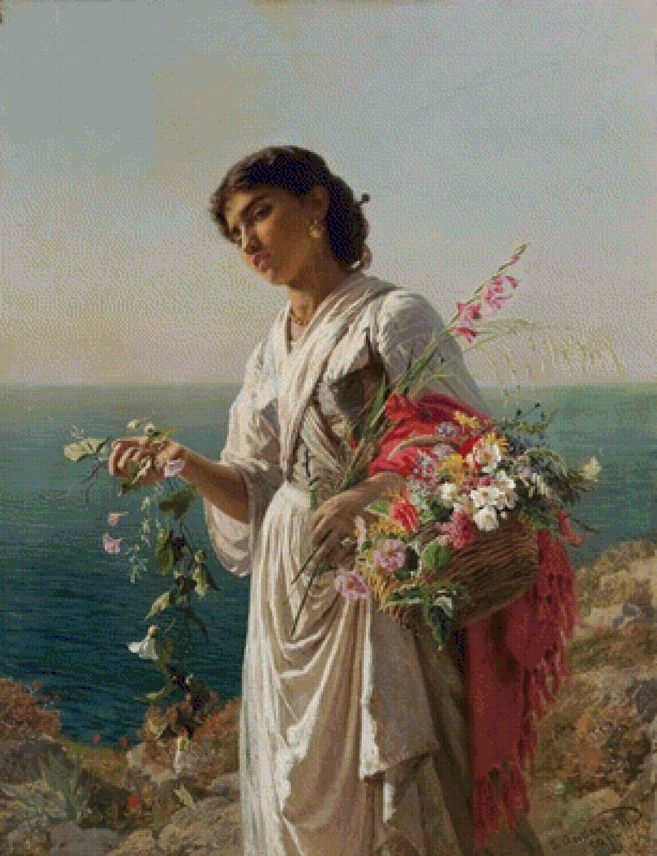 №2352647 - capri (between 1871 - 1894), sophie anderson - the flower girl - предпросмотр