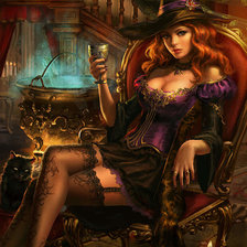 Схема вышивки «Ведьмочка»