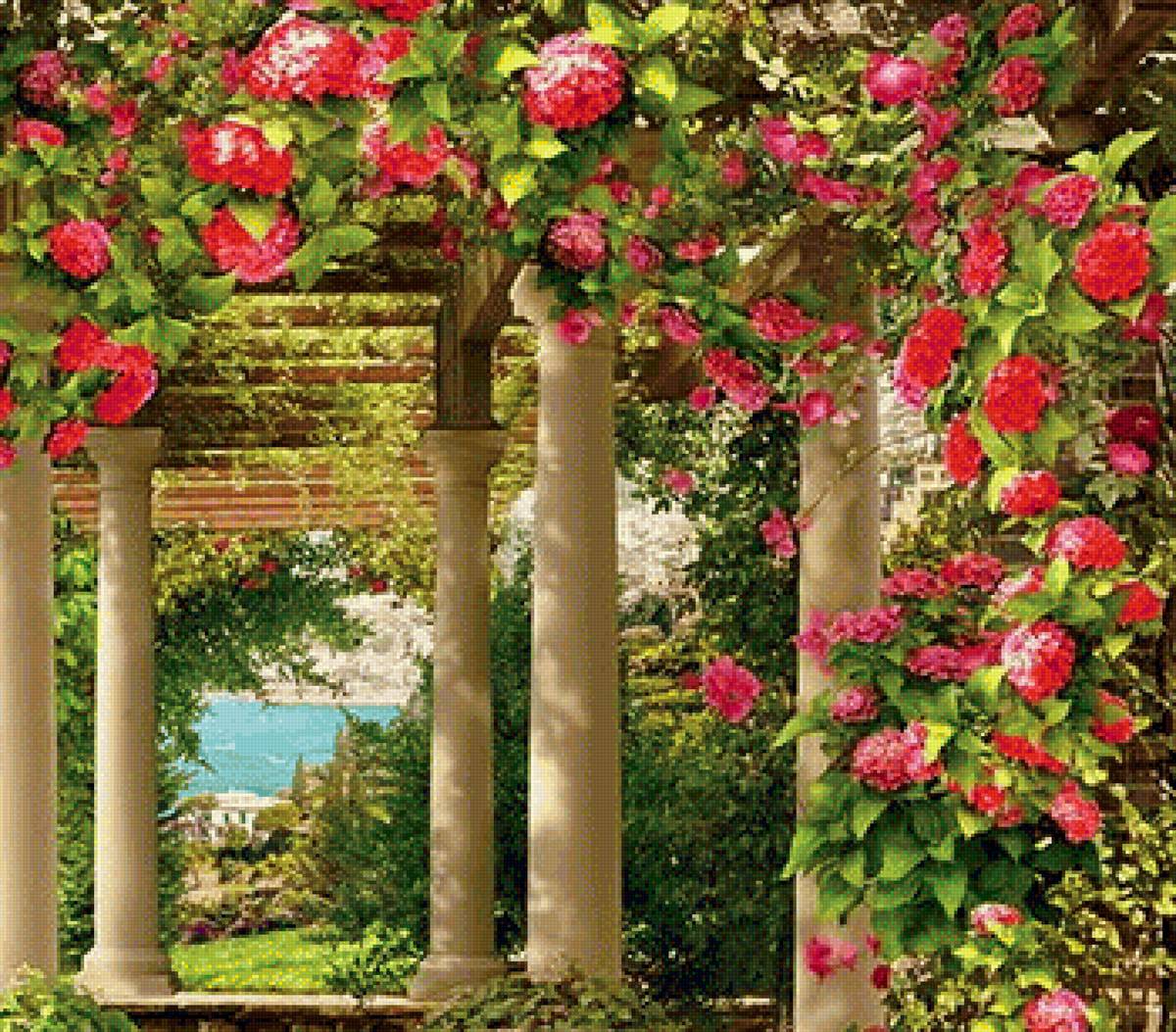 Лето схема №3 продолжение - беседка, море, цветы - предпросмотр