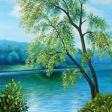 Схема вышивки «На берегу реки»