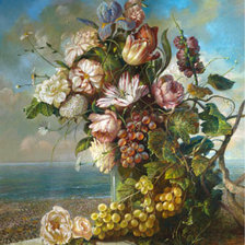 Схема вышивки «Триптих Цветы на море 1»