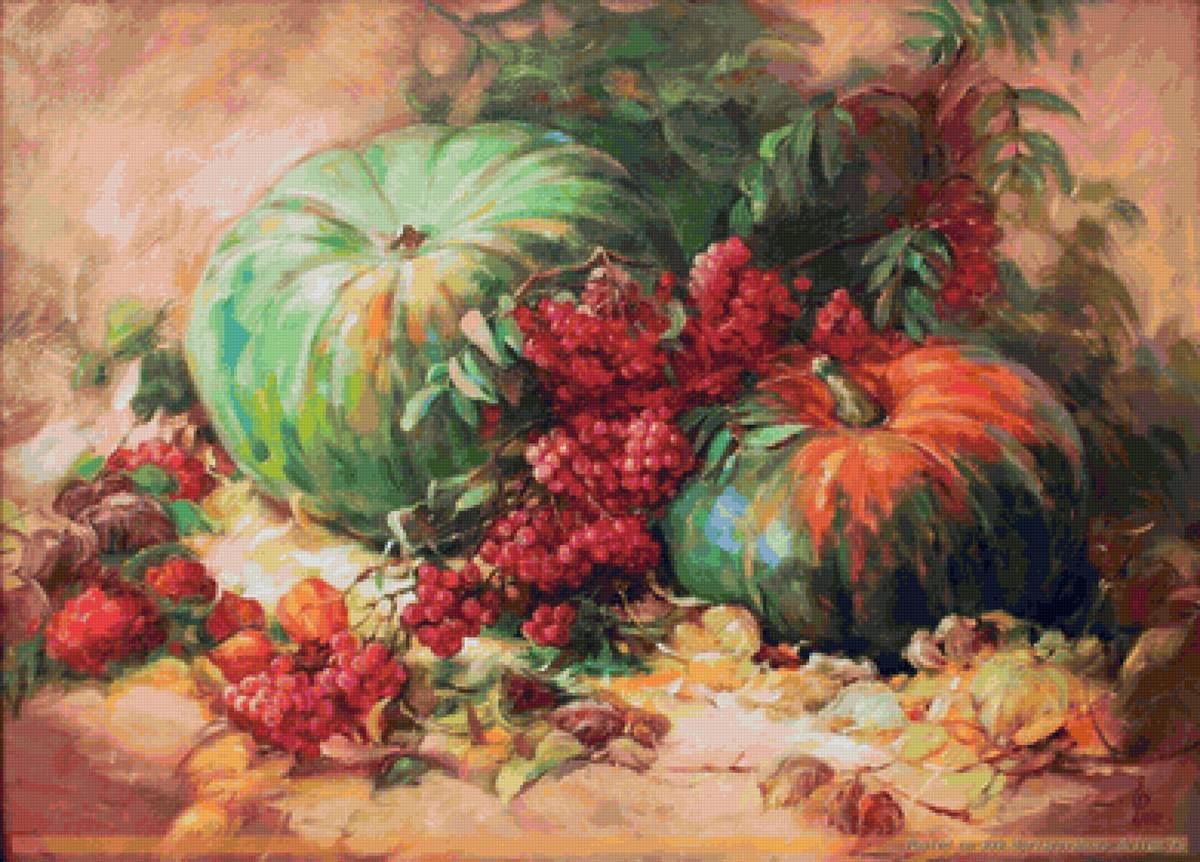 осенние тыквы - тыква, живопись - предпросмотр