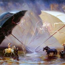 Схема вышивки «ВАЛЕНТИН РЕКУНЕНКО. ПОД ДОЖДЁМ»