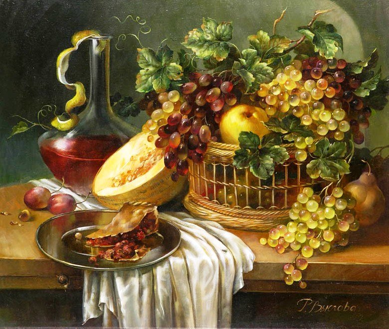 РИММА ВЬЮГОВА. СОЧНЫЙ НАТЮРМОРТ - натюрморт, фрукты - оригинал