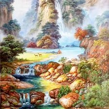 Схема вышивки «горная река»