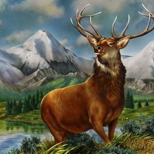 Схема вышивки «олень»