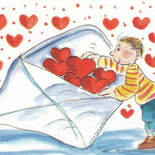 Схема вышивки «nen amb sobre amb cors»