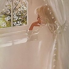 Схема вышивки «niña en la ventana»