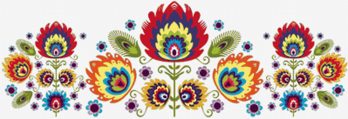Польский орнамент 6 - польша, народный, цветочный, орнамент, лович - предпросмотр